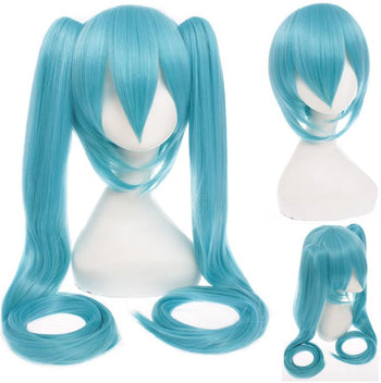 The long blue pigtail cosplay wig only at Smart Wigs Adelaide SA